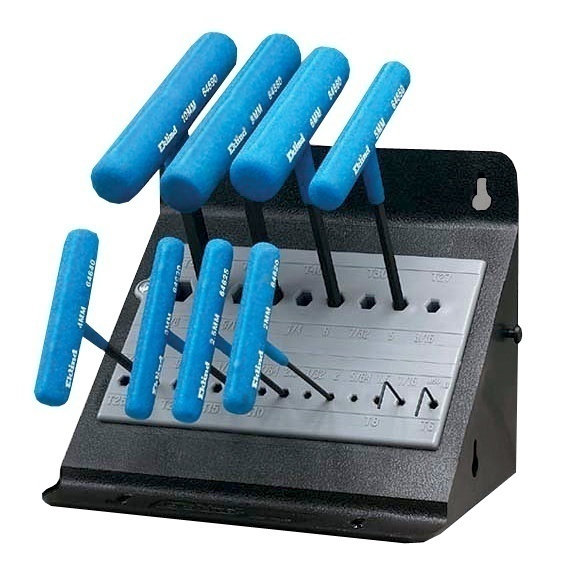 Wright Tool 9E64611, 10 Piece Metric Vinyl Grip T-Handle Set in Metal Stand from GME Supply