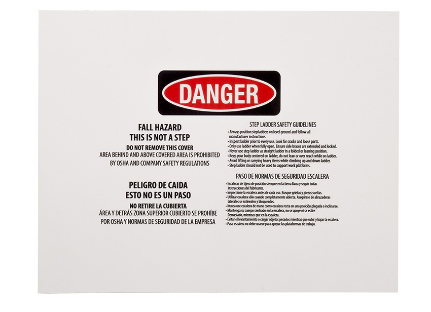 Ladder Step Guard Sign from GME Supply