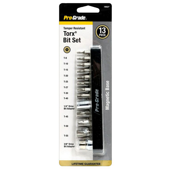 Allied International 13 Piece Tamper Proof TORX Bit Set from GME Supply