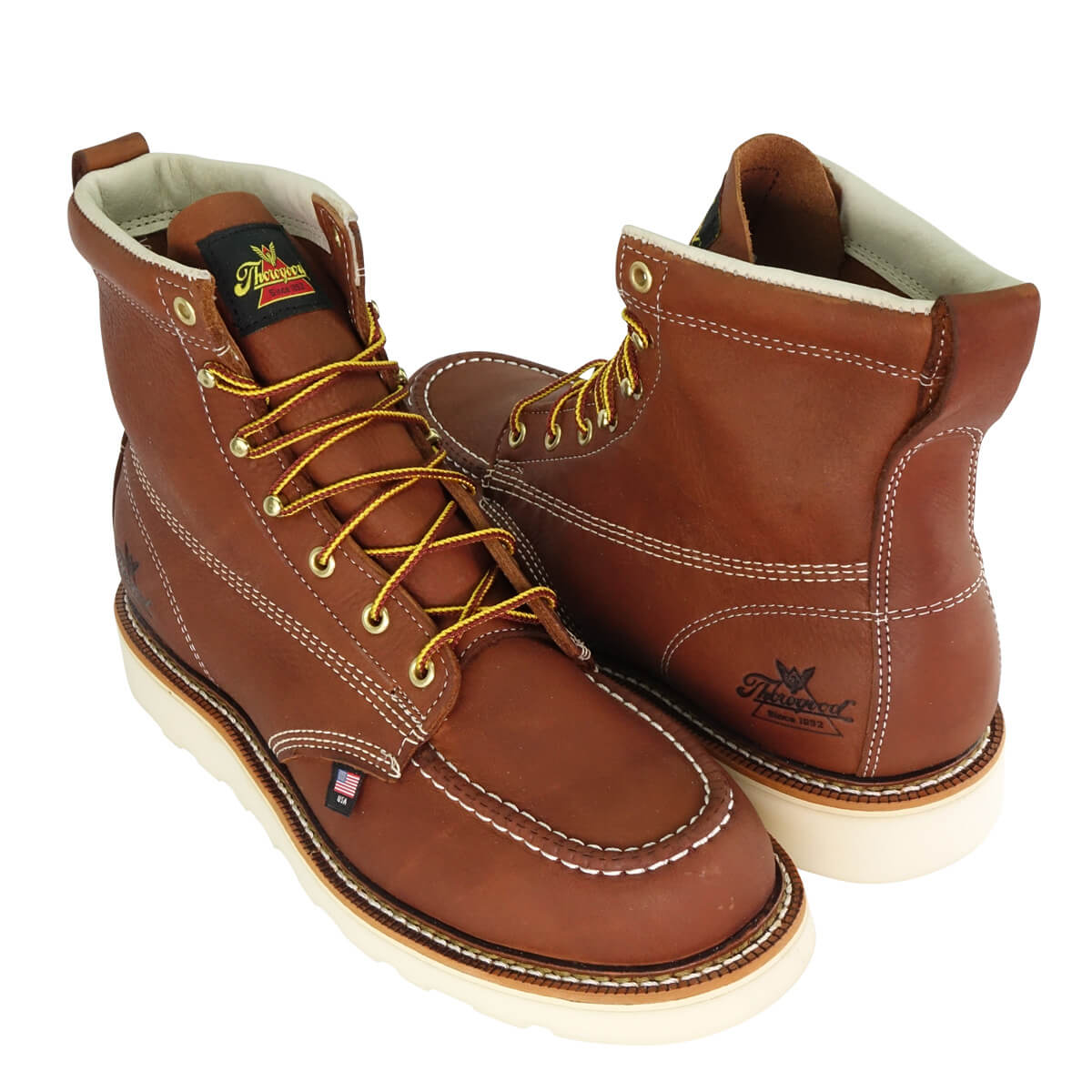 Thorogood American Heritage 6 Inch Tobacco Moc Toe MAXWear Wedge Boots