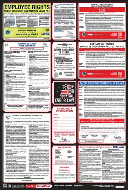 Accuform OSHA Safety Poster: Combination State, Federal & OSHA Labor Law Poster from GME Supply