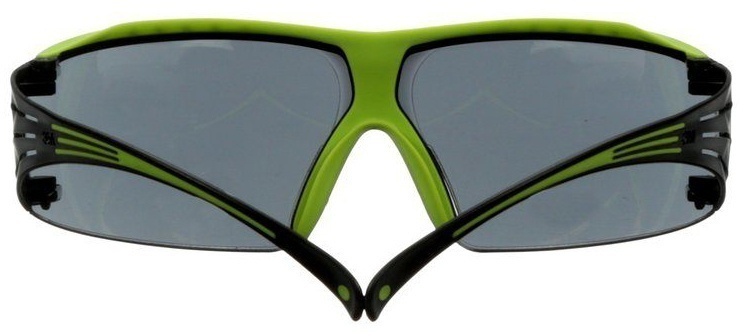 3M SecureFit 400 Series SF402XAS Safety Glasses with Green/Black Temples & Gray Anti-Scratch Lens from GME Supply