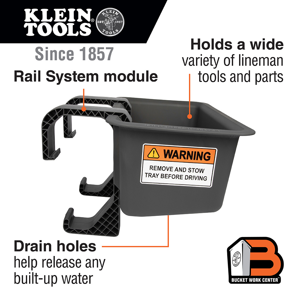 Klein Tools Rail System Bucket Work Tray Module from GME Supply