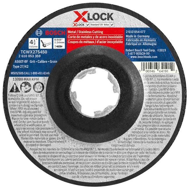 Bosch X-LOCK Small Angle Grinder Wheel |TCWX27S450 from GME Supply