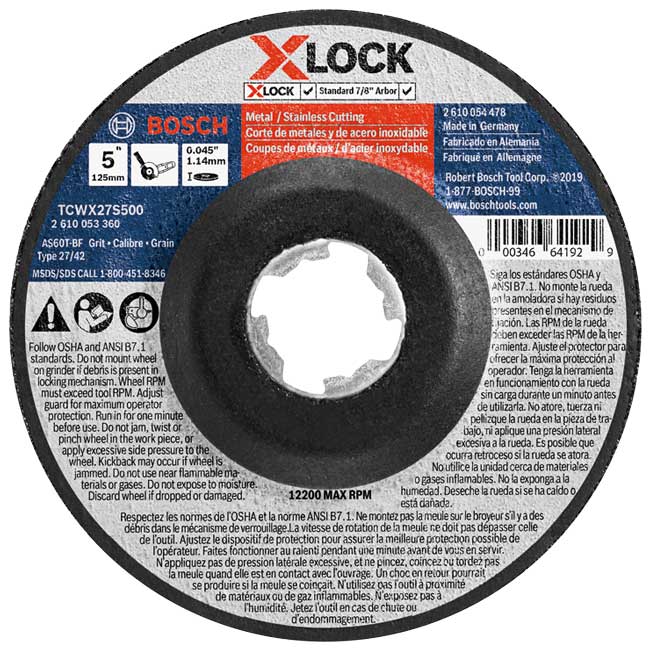 Bosch X-LOCK Small Angle Grinder Wheel |TCWX27S500 from GME Supply