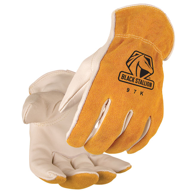 Black Stallion Versatile Grain Cowhide Palm Drivers Gloves with Kevlar Stitching (97K Series) from GME Supply