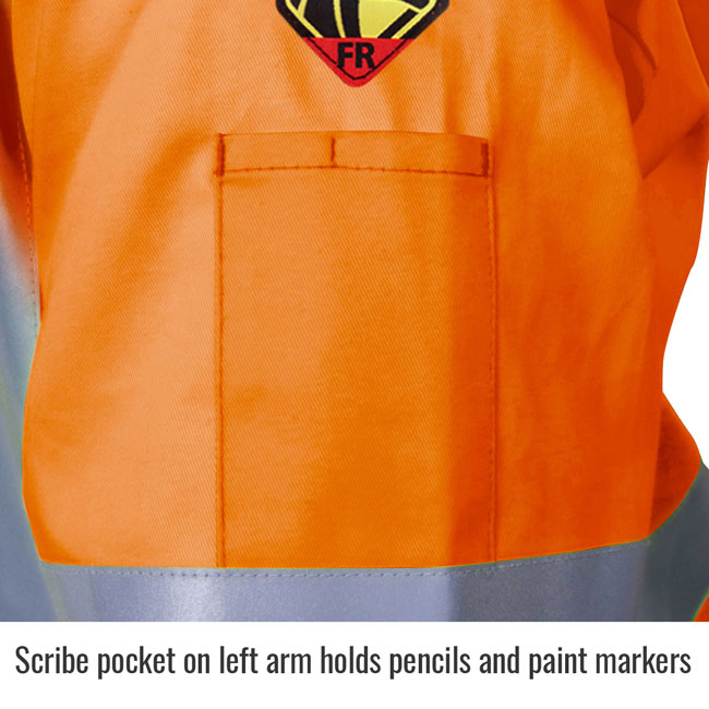 Black Stallion Safety Welding Jacket with FR Reflective Tape, Safety Orange from GME Supply