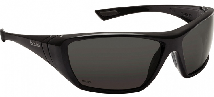 Bolle Hustler Safety Glasses with Polarized Lens and Black Frame from GME Supply