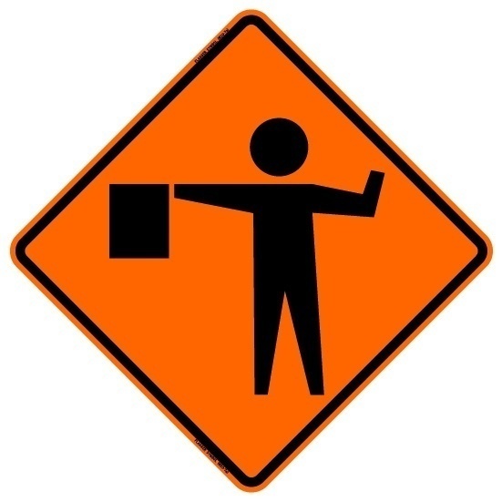 Bone Safety Premium Mesh Flagger Symbol Sign from GME Supply