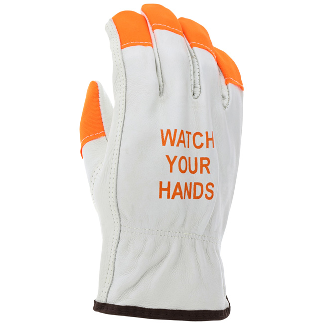 MCR Leather Hi-Vis Driver Work Glove from GME Supply