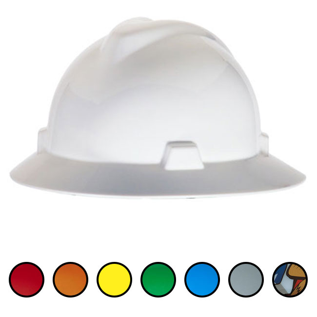 Fas-Trac Suspension White MSA V-Gard Full Brim BAKER HUGHES Hard Hat 