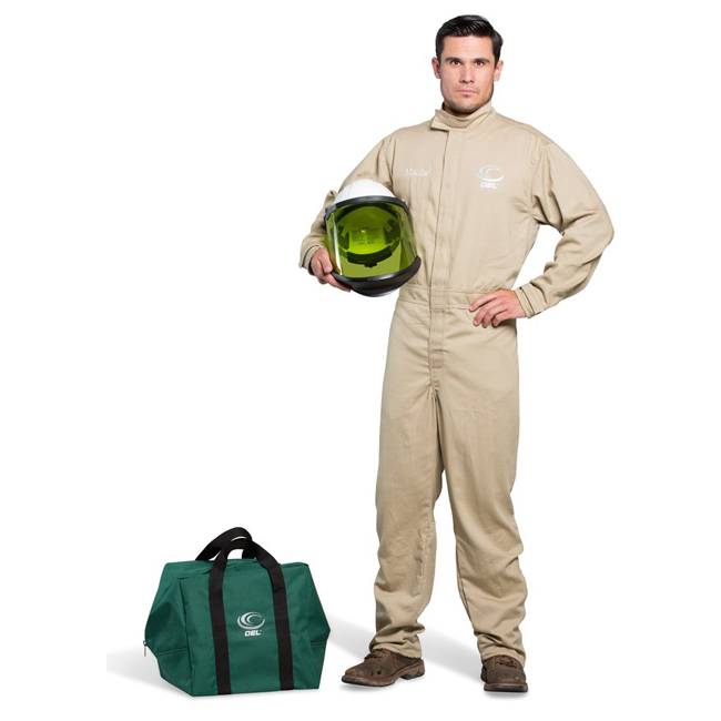 OEL Worldwide 8 Cal Arc Flash Khaki Coverall Head Gear Kit from GME Supply