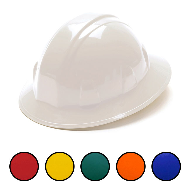 Pyramex SL Series Full Brim Hard Hat with 6 Point Ratchet Suspension from GME Supply