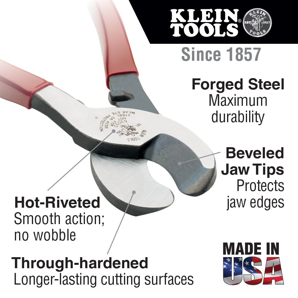 Klein Tools High Leverage 9-1/2 Inch Cable Cutter - GME Supply
