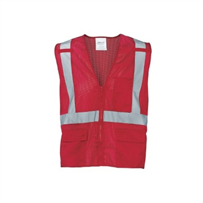 Ironwear 1284-RZ-RD Red Mesh Multi-Pocket Reflective Vest with 