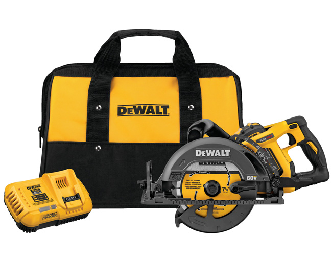 DeWALT Flexvolt 60V Max 71/4 in Cordless Worm Drive Style Saw with 9