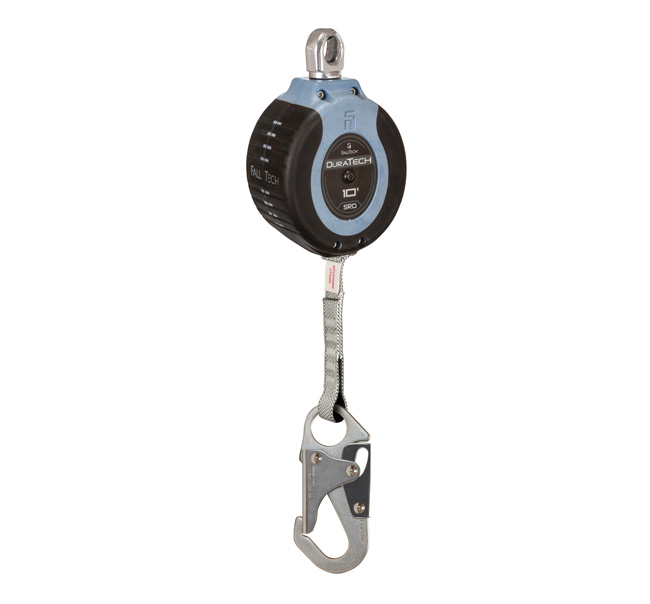 FallTech 10 Foot Compact Web SRD with Swivel Eye Connector and Steel Snap Hook Leg-end Connector from GME Supply