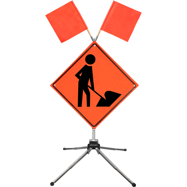 Dicke 48 Inch Folding Traffic Sign With Worker Symbol from GME Supply