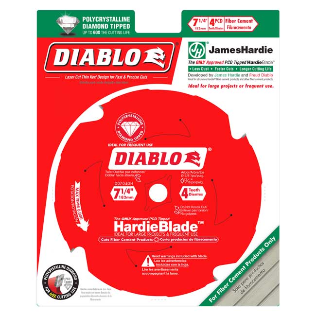 Diablo HardieBlade 7-1/4 Inch x 4 Tooth Fiber Cement Saw Blade from GME Supply