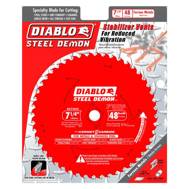 Diablo Steel Demon Cermet II 7-1/4 Inch x 48 Tooth Saw Blade from GME Supply