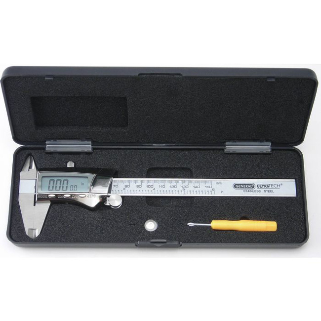 General Tools Digital Fractional Caliper with Extra-Large LCD Screen from GME Supply