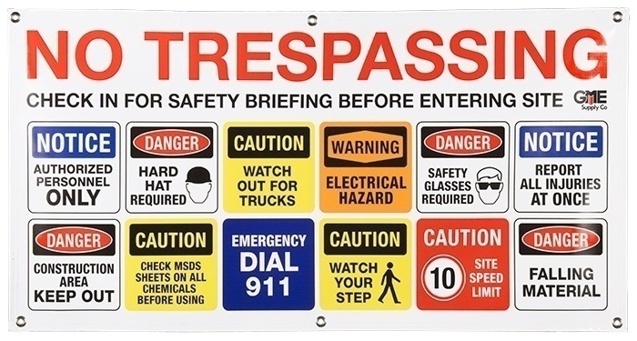 Construction Job Site Safety Banner Gme Supply