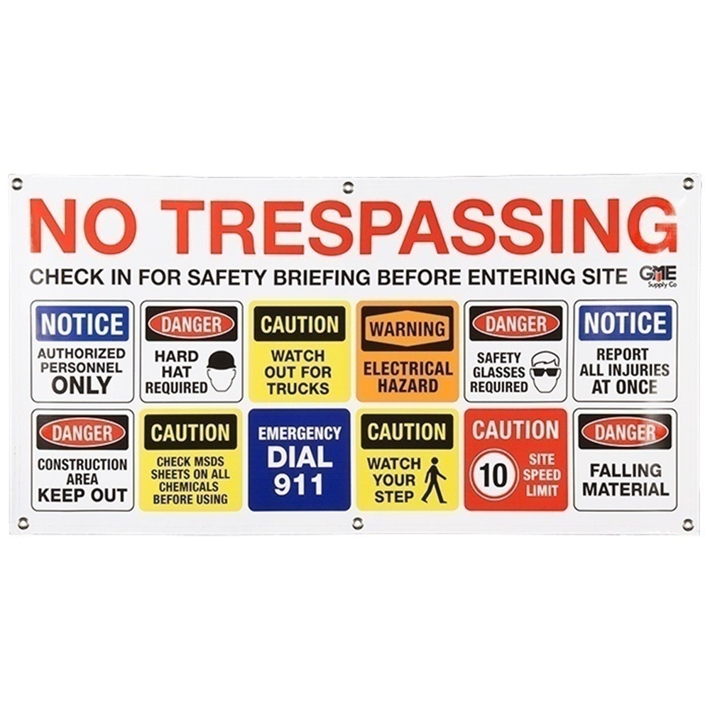 Construction Job Site Safety Banner from GME Supply