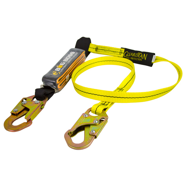 Guardian Fall Protection Single-Leg Big Boss Extended Free Fall Lanyard with Steel Snap Hooks from GME Supply
