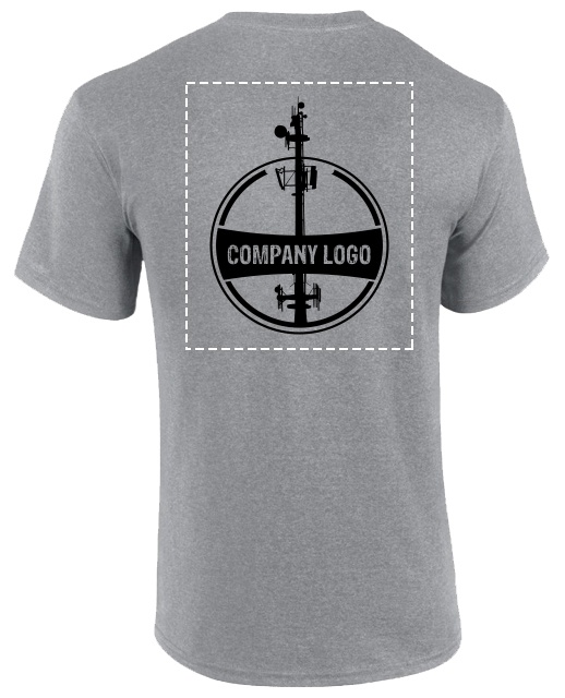 Custom Company Logo Heather Gray T-Shirt from GME Supply