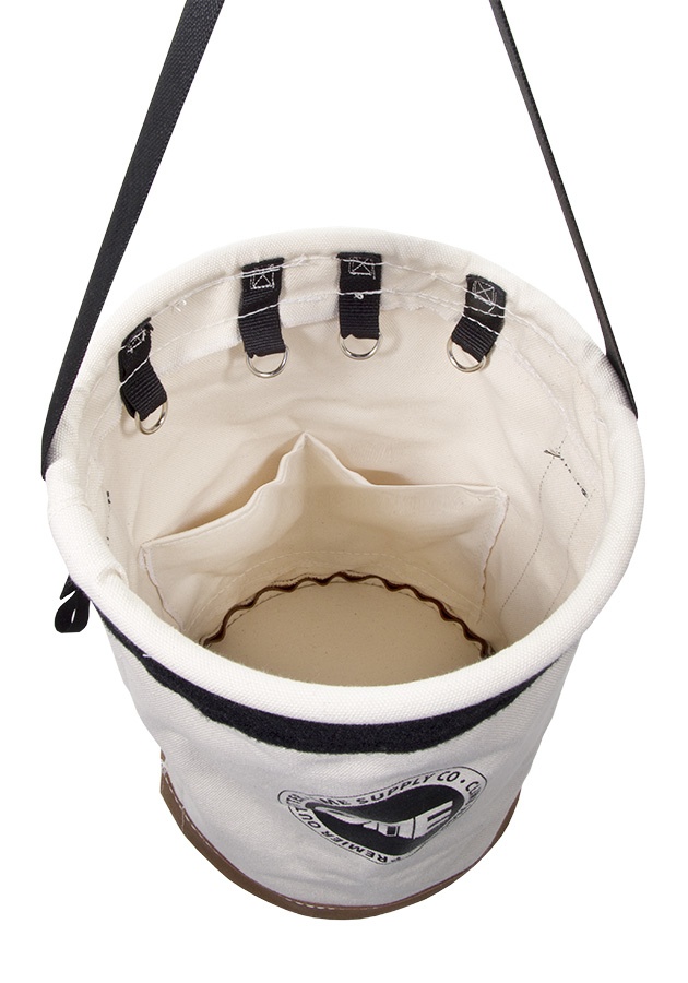 GME Supply 5104VTPD Leather Bottom Canvas Bucket with Connection Points from GME Supply