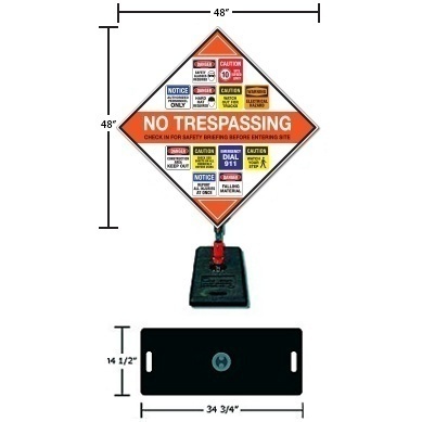 Construction Job Site Safety Sign and Portable Base from GME Supply