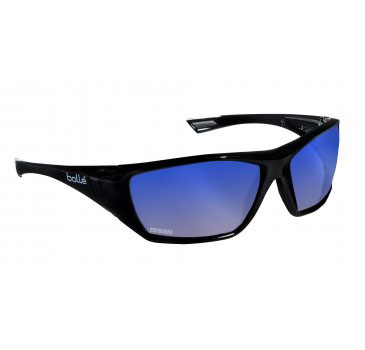 Bolle 40151 Hustler Safety Glasses with Polarized Blue Mirror Lens and Black Frame from GME Supply