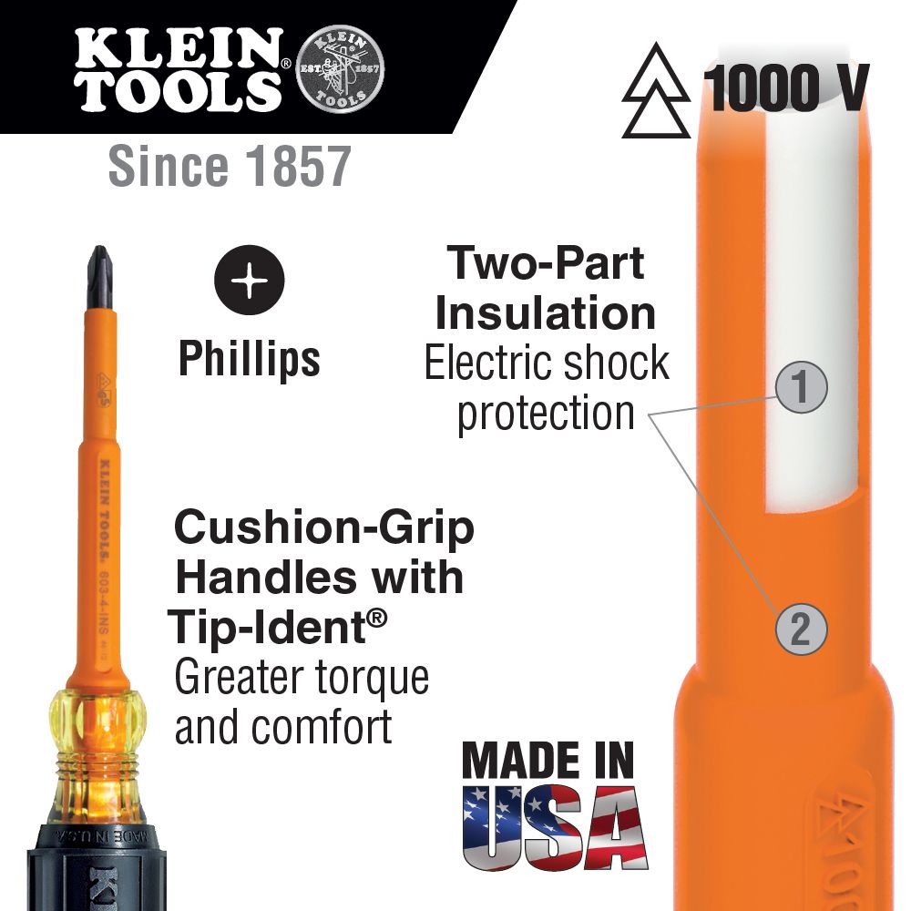 Klein Tools 1000V 2 Piece Screwdriver Set from GME Supply