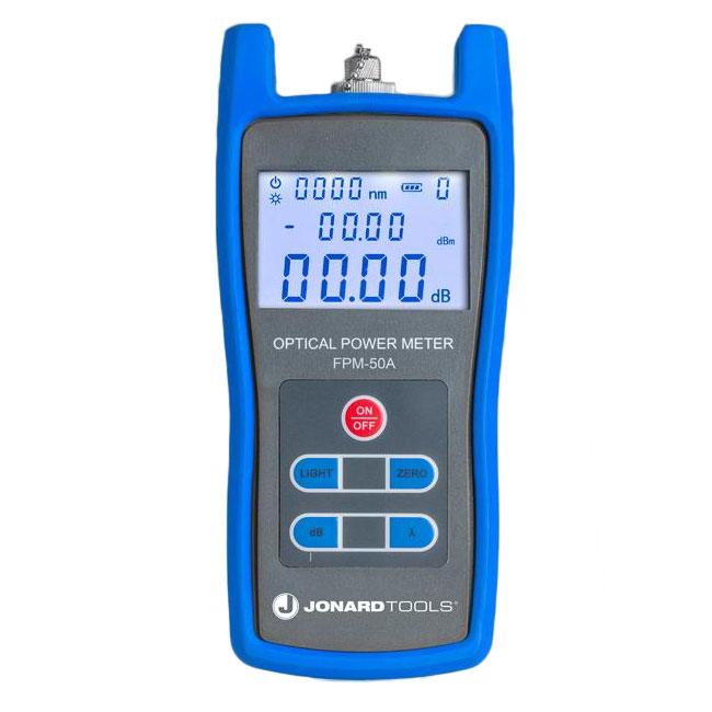 Jonard Fiber Optic Power Meter (-50 to +26 dBm) with FC/SC/LC Adapters from GME Supply