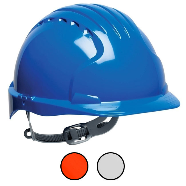 JSP Evolution 6121 Standard Brim HDPE Shell Hard Hat with 6 Point Suspension (General) from GME Supply