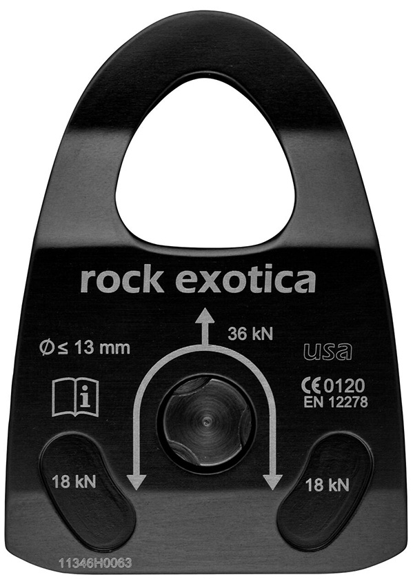 Rock Exotica P22D-B Machined Rescue Double Pulley - Black from GME Supply