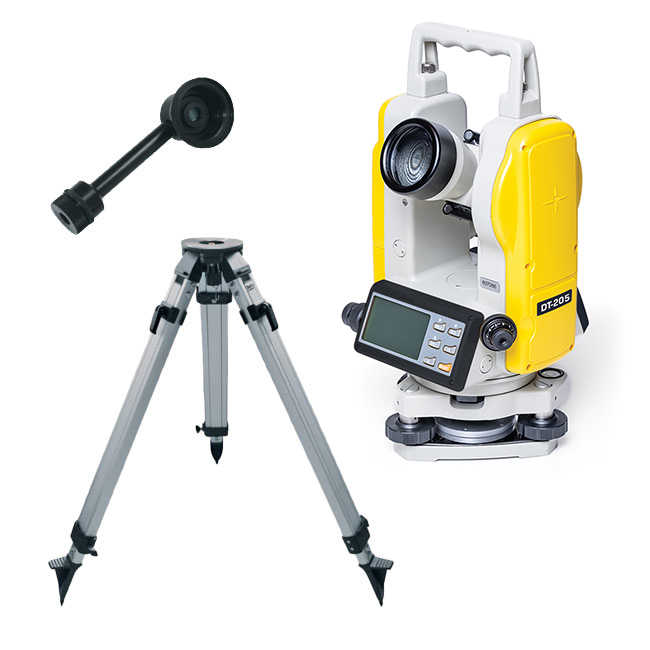 DWS 5 Second Digital Theodolite Kit with Angled Eyepiece and Aluminum Tripod from GME Supply