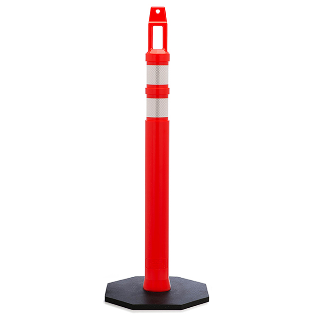 JBC 42 Inch D-Top Delineator Post with Reflective Collars and Base from GME Supply