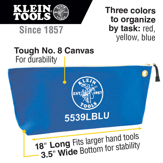 Klein Tools Large Canvas Zipper Bag (3 Pack) from GME Supply
