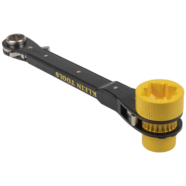 Klein Tools 6-in-1 Heavy-Duty Lineman's Ratcheting Wrench from GME Supply