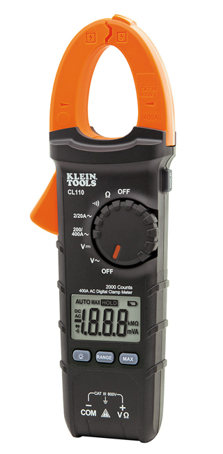 Klein Tools Digital Clamp Meter, AC Auto-Ranging 400 AMP | CL110 from GME Supply