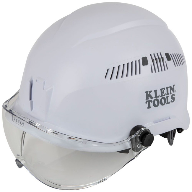 Klien Tools White Vented Helmet with Visor Kit from GME Supply