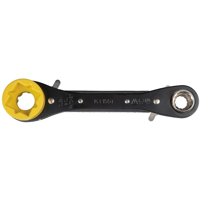 Klein Tools KT155T 6-in-1 Lineman's Ratcheting Wrench from GME Supply
