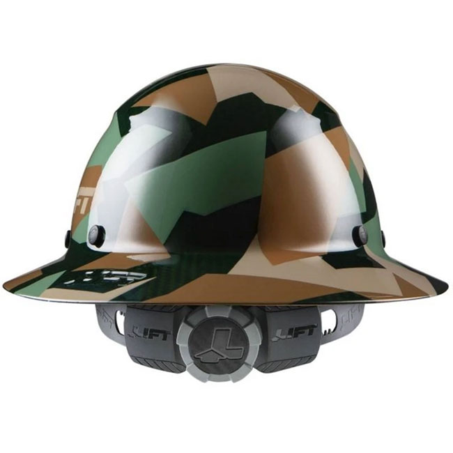 POWELL MILITARY SUPPLY ヘルメットカバー XL/DTS Lift Safety DAX Carbon Fiber Jungle Camo Full Brim Hard Hat