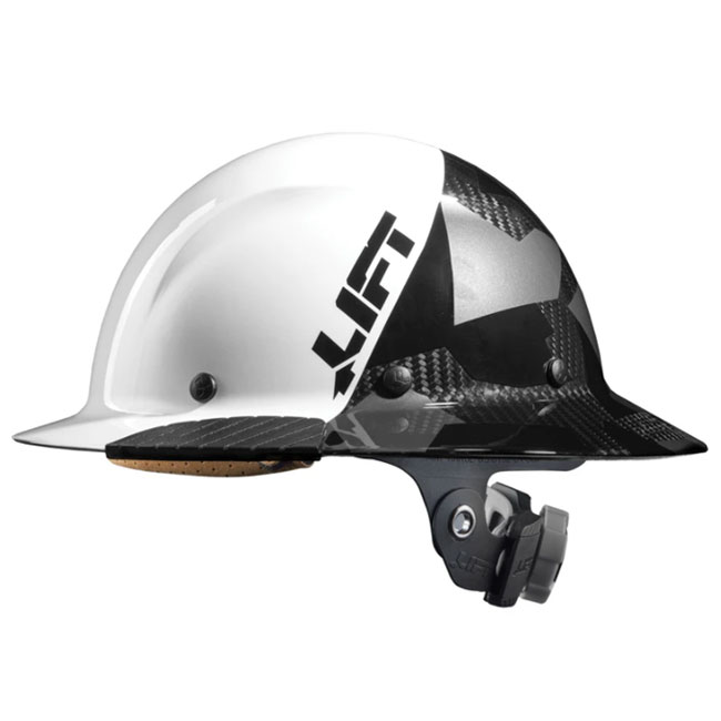 Lift Safety DAX Carbon Fiber 50/50 White/Black Camo Full Brim Hard Hat from GME Supply