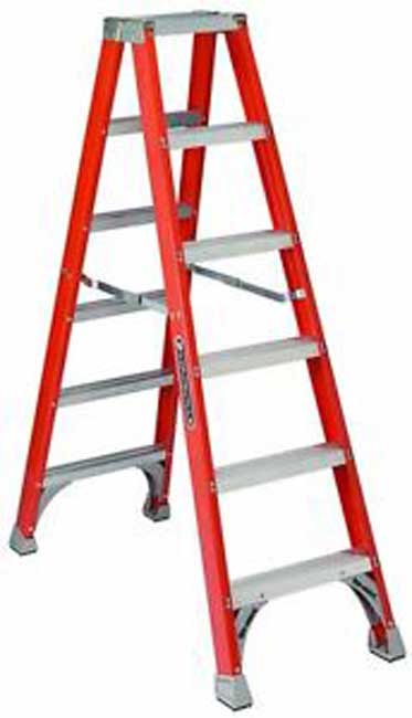 Louisville Fiberglass Twin Front Ladder from GME Supply