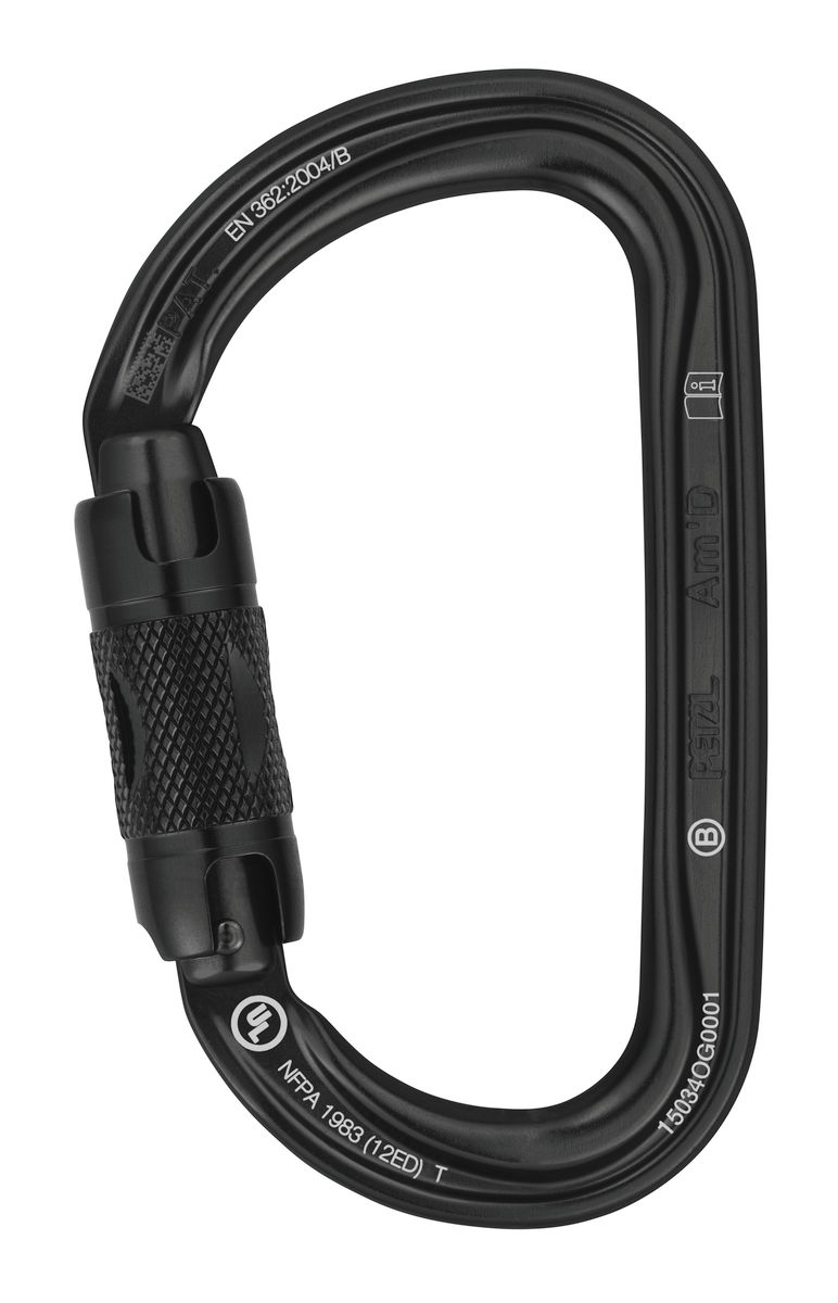 Petzl Am'D Twist Lock - Black from GME Supply