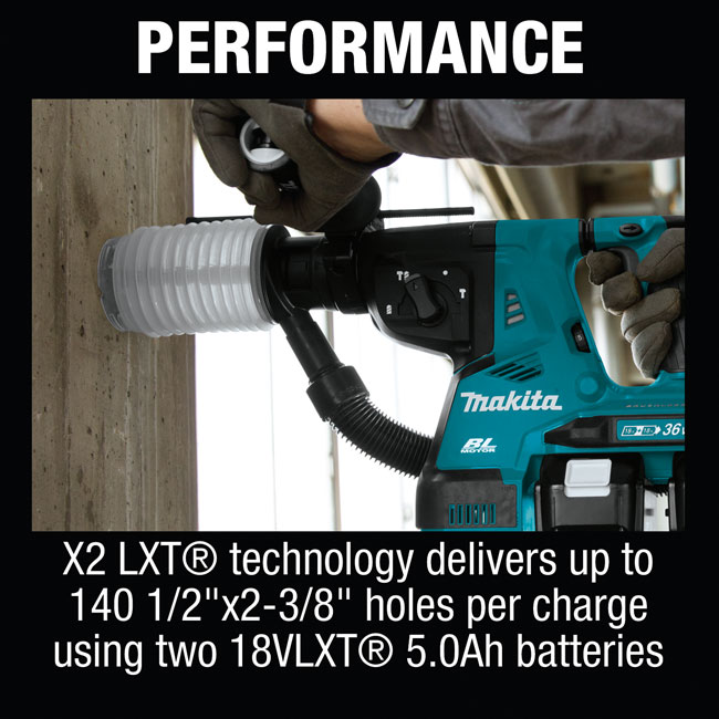 Makita 18V X2 LXT Lithium-Ion Brushless Cordless 1-1/8 Inch AVT Rotary Hammer Kit from GME Supply