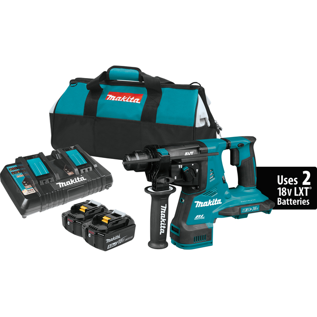 Makita 18V X2 LXT Lithium-Ion Brushless Cordless 1-1/8 Inch AVT Rotary Hammer Kit from GME Supply