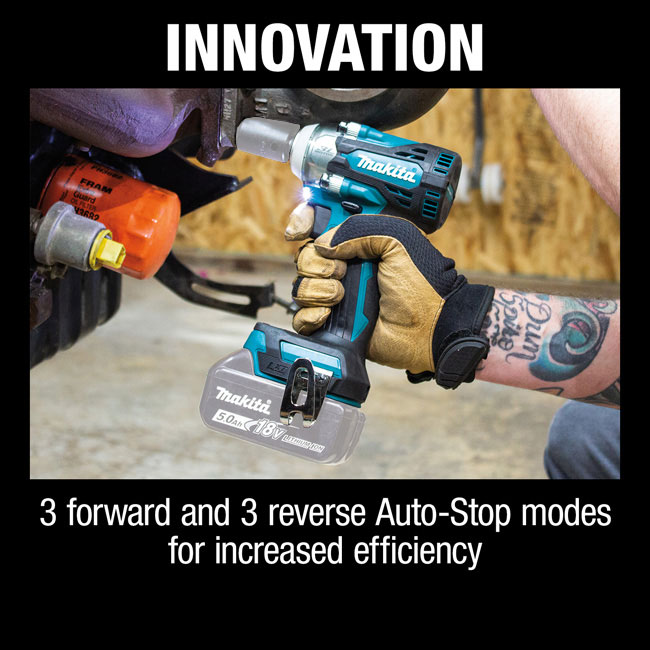 Makita 18V LXT Lithium-Ion Brushless Cordless 4-Speed 1/2 Inch Square Drive Impact Wrench with Detent Anvil (Bare Tool) from GME Supply